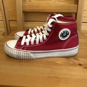 PF Flyers Red High Tops Size 8 Men’s, 9.5 Women’s
